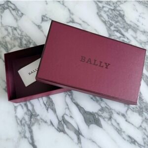 Bally Empty Luxury Gift Box Burgundy Red Rectangular Wallet Storage Box Small